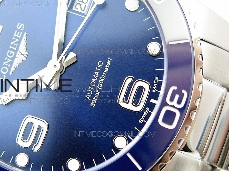 Conquest L3.840.4.56.6 Real Ceramic Bezel SS ZF 1:1 Best Edition Blue dial On SS Bracelet A2824